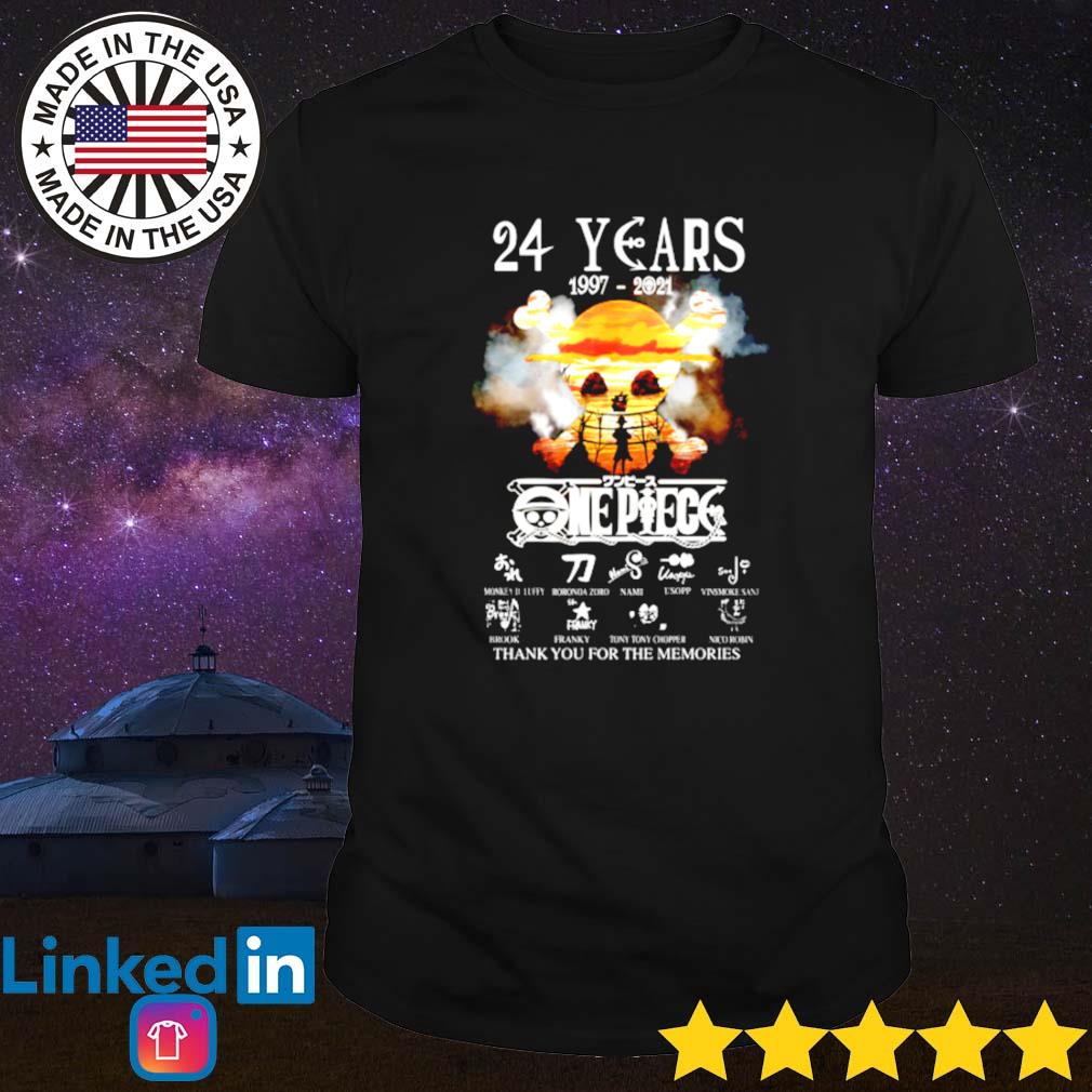 24 Years of One Piece 1997-2021 thank you for the memories shirt