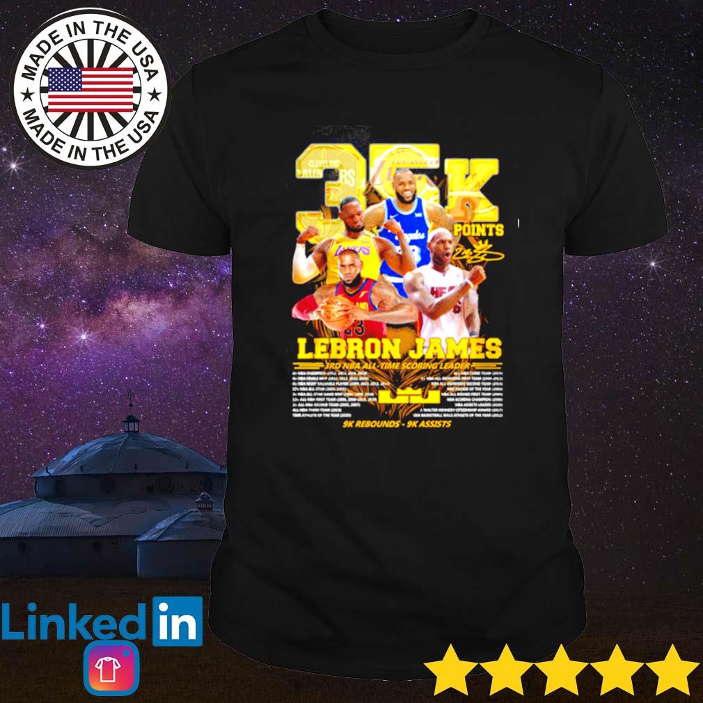 35k Lebron James 3rd NBA all time scoring leader signature shirt