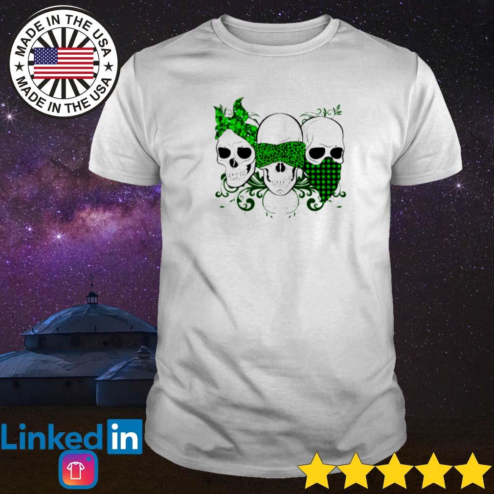 Skull bandana St Patrick's day shirt