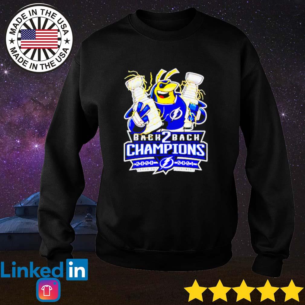 Tampa Bay Lightning Thunderbug Back 2 Back Champions 21 Stanley Cup Shirt Hoodie Sweater Long Sleeve And Tank Top