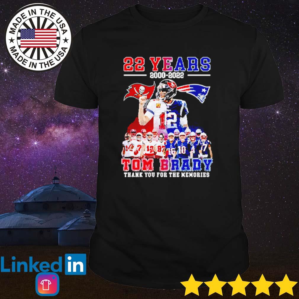 22 years 2000-2022 Tom Brady thank you for the memories T-shirt