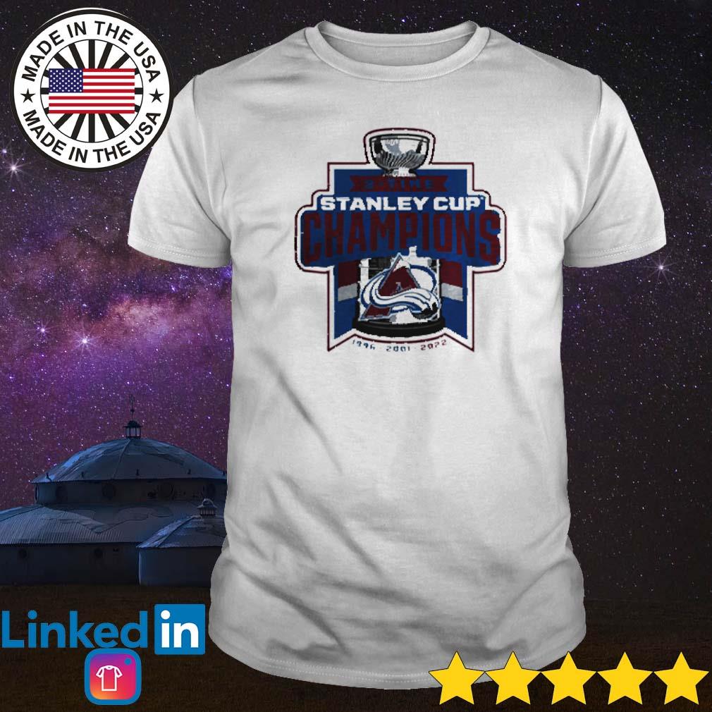 Colorado Avalanche 3-Time Stanley Cup Champions 1996-2001-2022 logo shirt,  hoodie, sweater, long sleeve and tank top