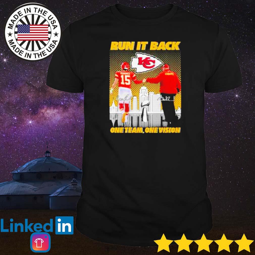 Official Patrick Mahomes and Andy Reid run it back one team on vision shirt
