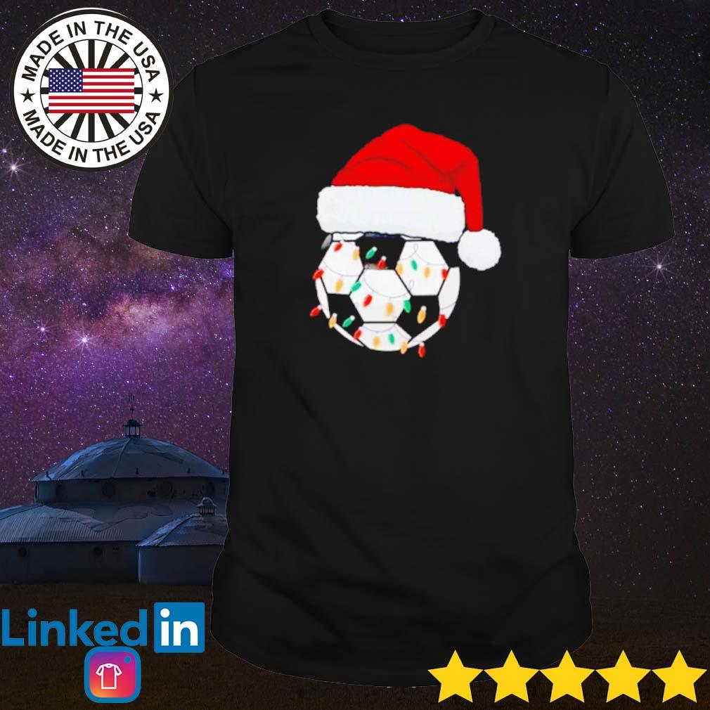 Official Santa football soccer lights Christmas shirt