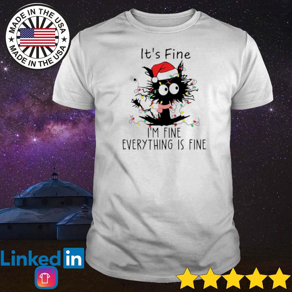 Original Black cat it's fine I'm fine everything is fine shirt