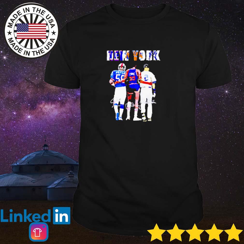 Lawrence Taylor Patrick Ewing And Derek Jeter New York Sports Team 2023  Signatures T-shirt