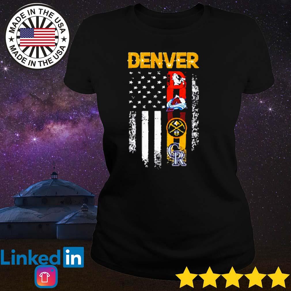 Official colorado rockies denver nuggets denver broncos Colorado avalanche  with usa flag T-shirts, hoodie, tank top, sweater and long sleeve t-shirt