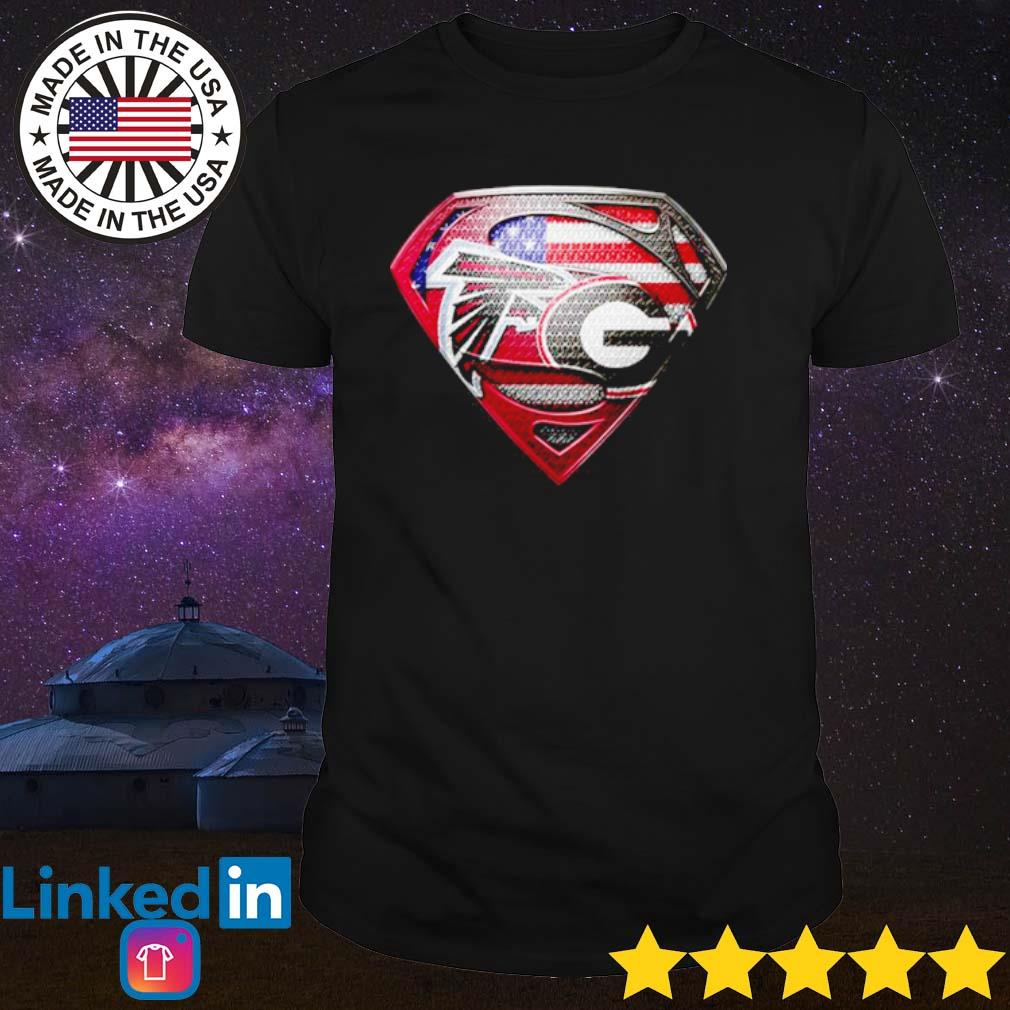 Atlanta Falcons And Georgia Bulldogs Superman T-Shirt - TeeNavi