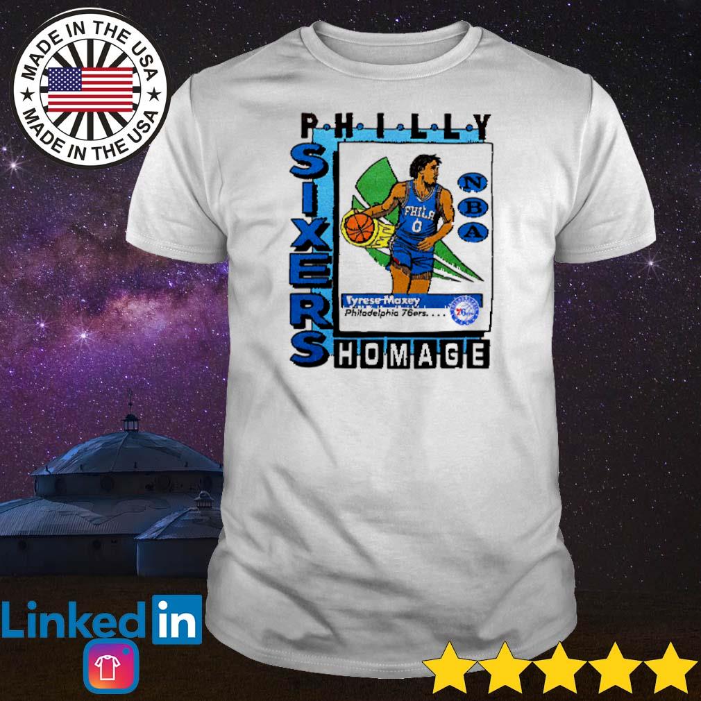 Awesome Philadelphia 76ers Tyrese Maxey trading card shirt