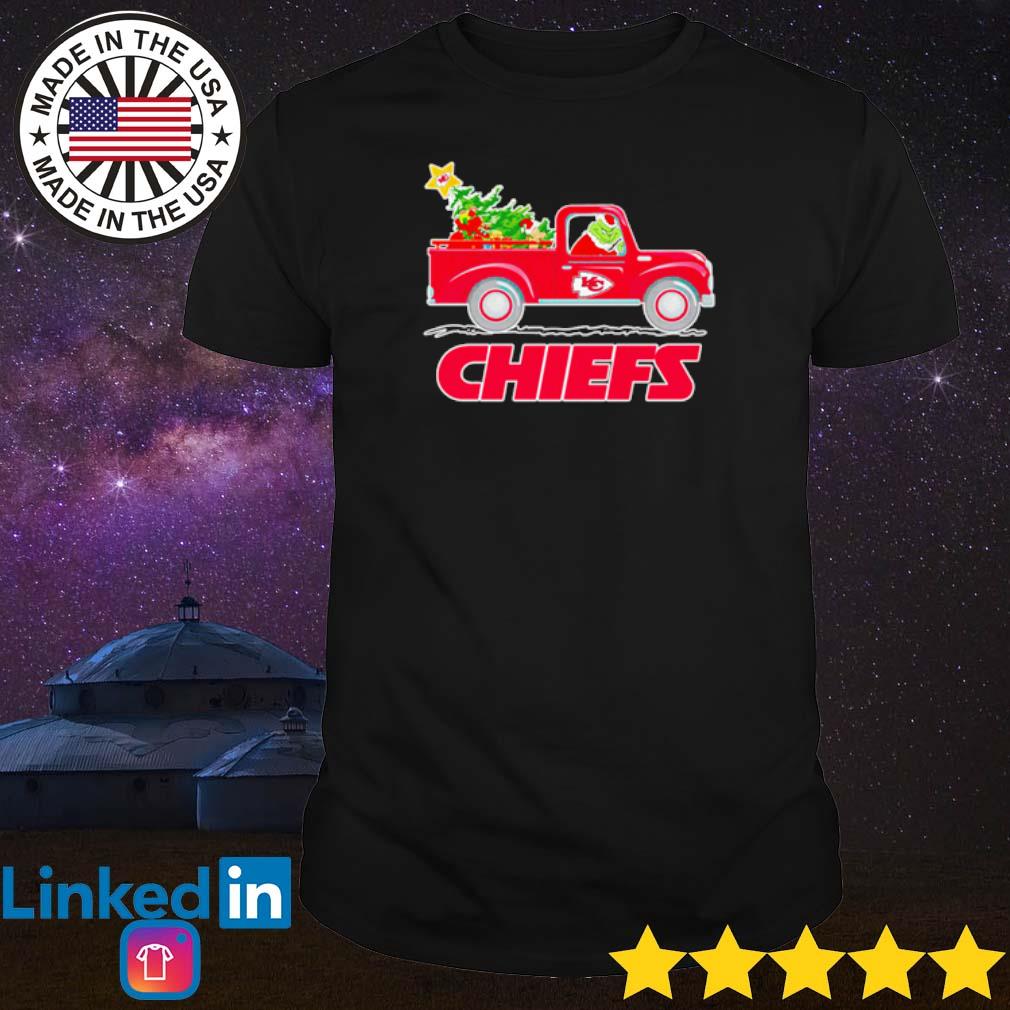 Funny Kansas City Chiefs Grinch driving truck Christmas shirt