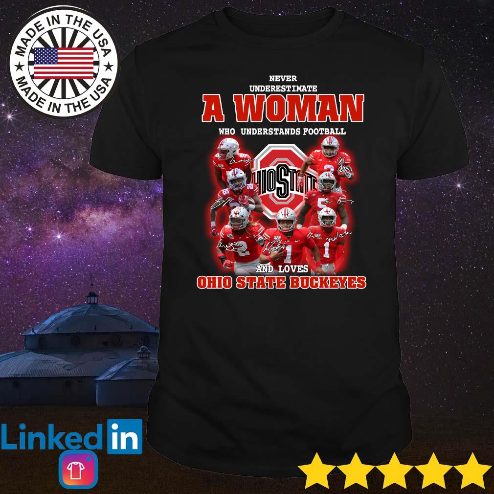 Funny Never underestimate a woman who understands football and loves Ohio State Buckeyes shirt