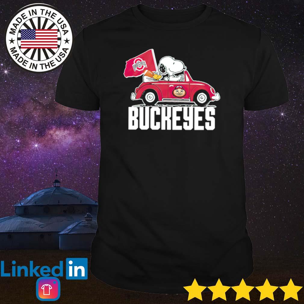 Nice Ohio State Buckeyes football Snoopy dog driving car shirt