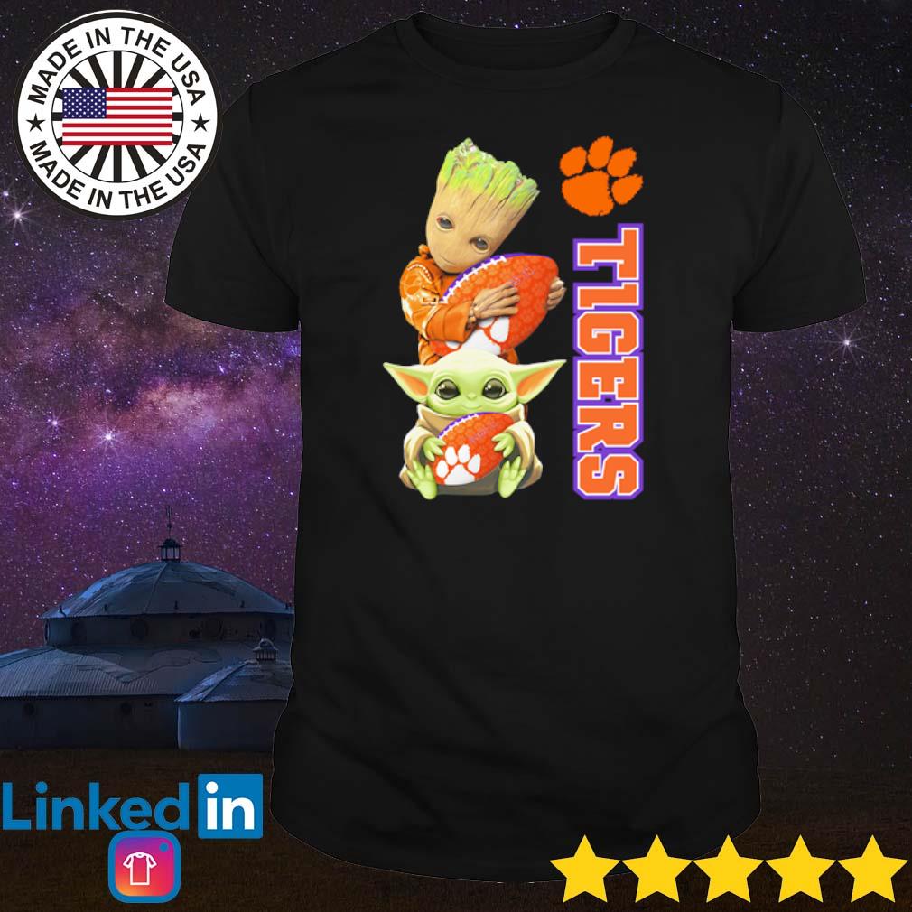 Official Baby Groot and baby Yoda hug Clemson Tigers shirt