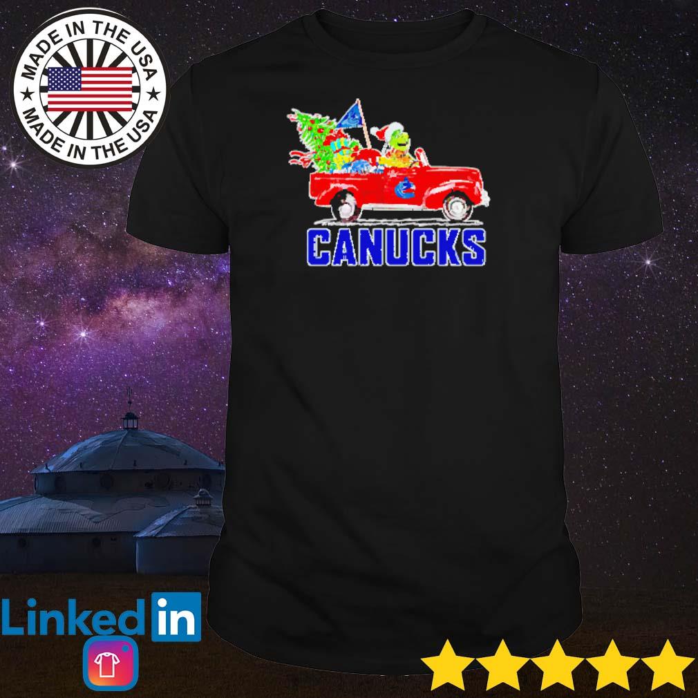 Official Grinch and Max driving car Vancouver Canucks Christmas shirt