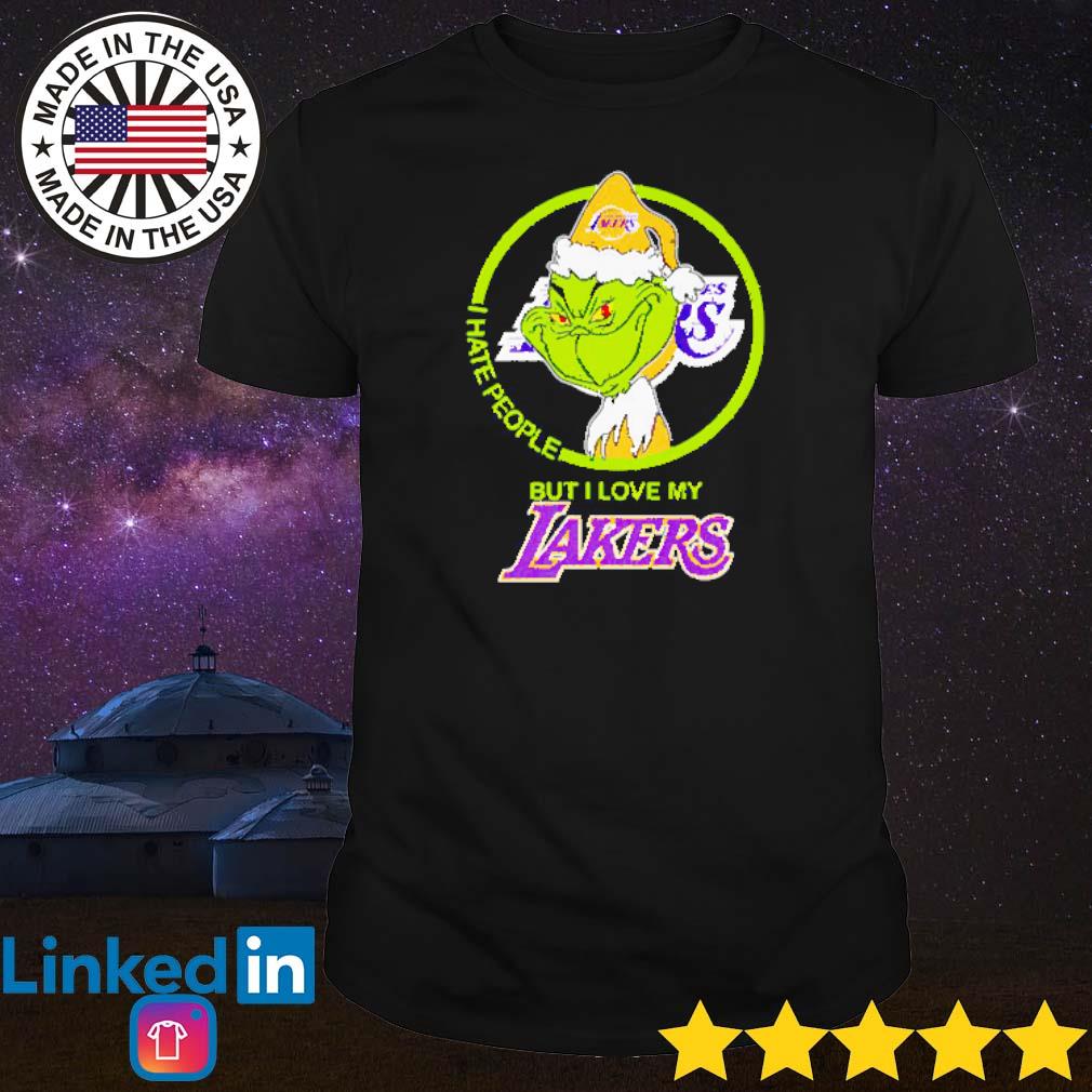 Original Grinch I hate people but I love my Los Angeles Lakers shirt