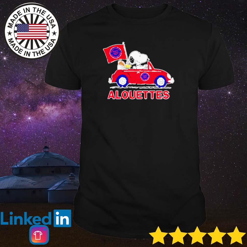 Original Snoopy and Woodstock driving car Montreal Alouettes shirt